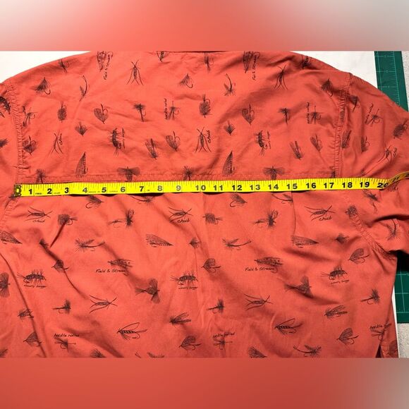 Field & Stream fly fishing print short sleeve button up shirt, Men's Size XL - Picture 8 of 9